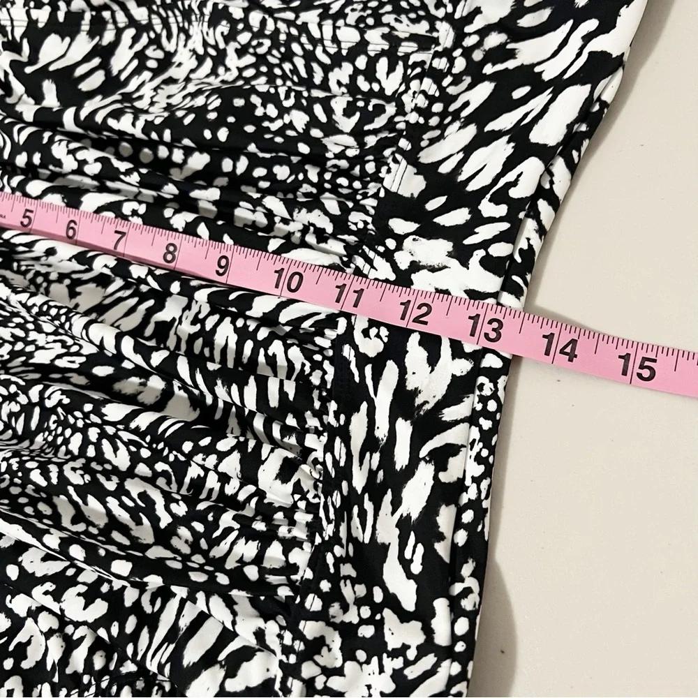 Swim Solutions New! Printed Ruched-Front One Piece Swimsuit Size 12 - Picture 8 of 10